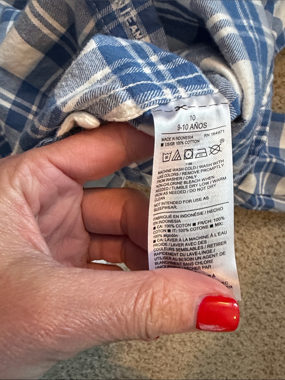 Janie & Jack Plaid Flannel Shirt, 10 - Picture 6 of 9